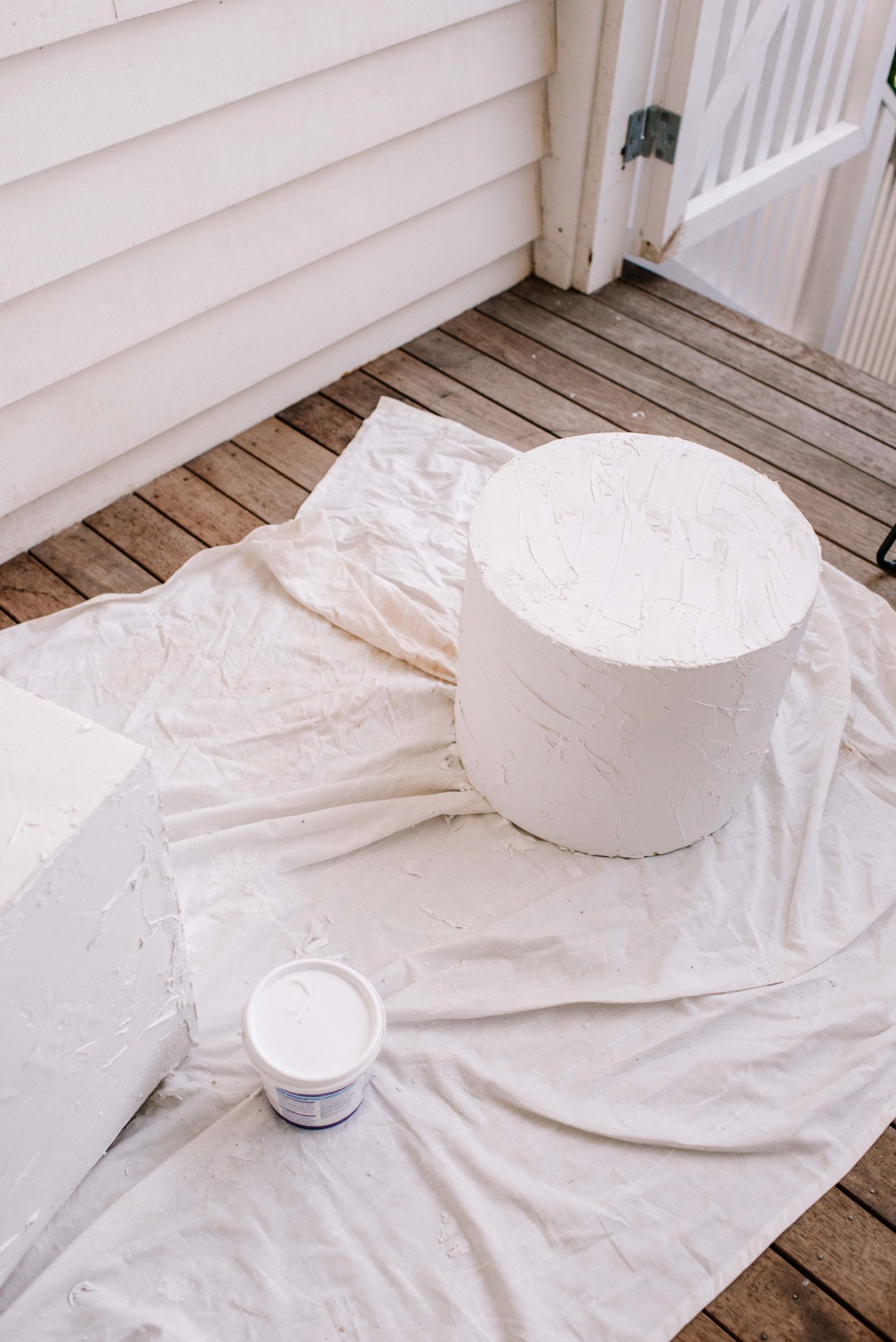 Make These Upcycled Plaster Side Tables