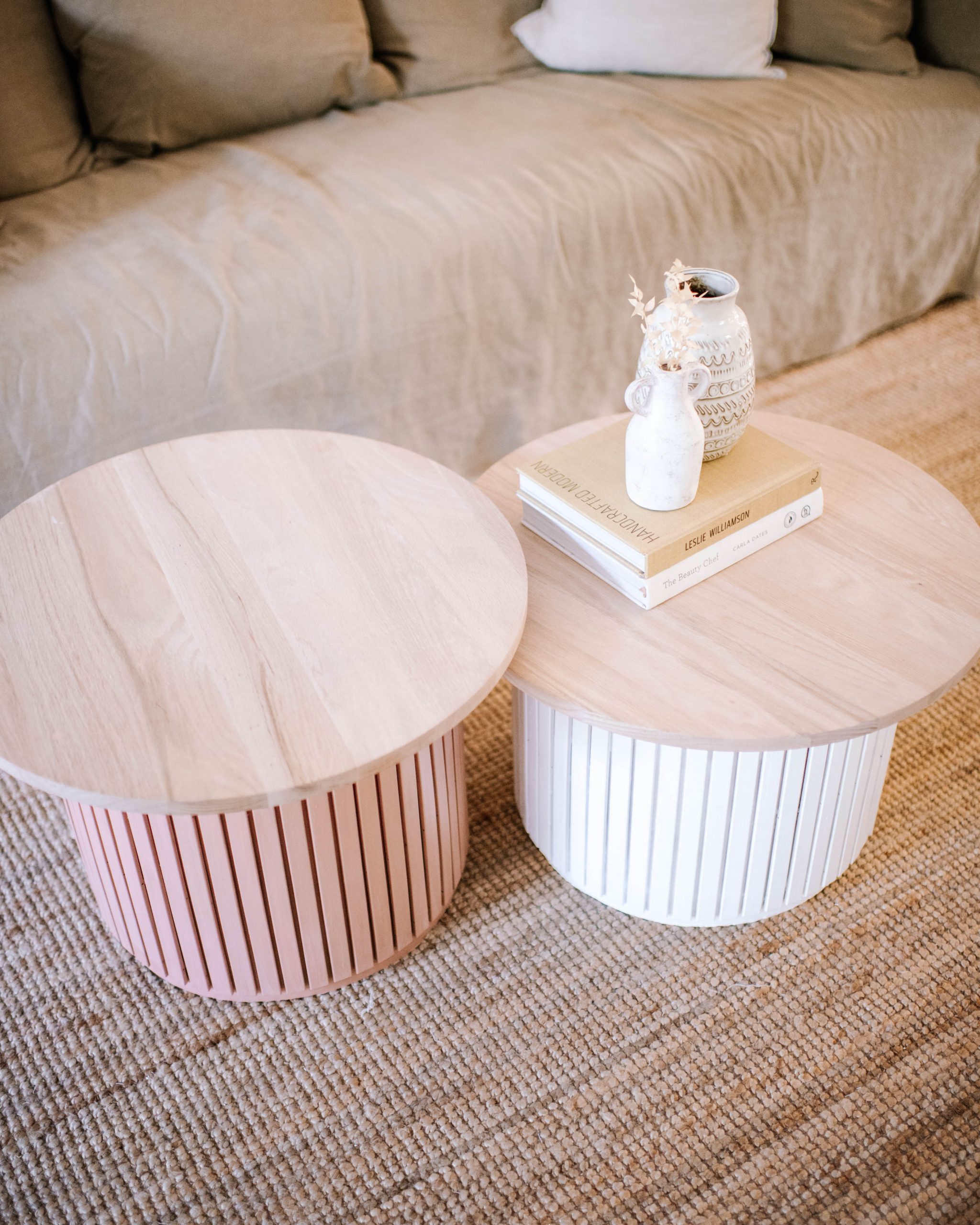 Making A Fluted Coffee Table (Using A Bamboo Bath Mat!)