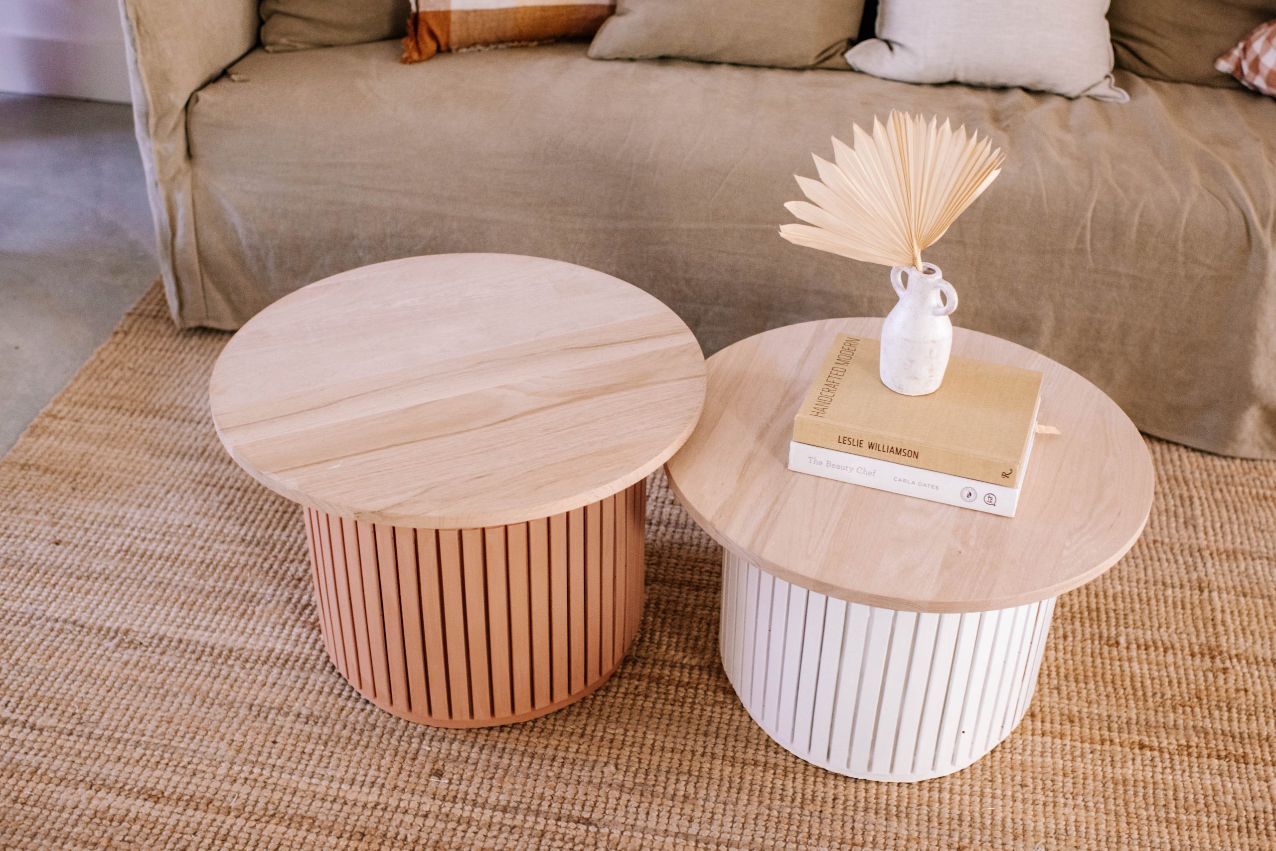Making A Fluted Coffee Table (Using A Bamboo Bath Mat!)