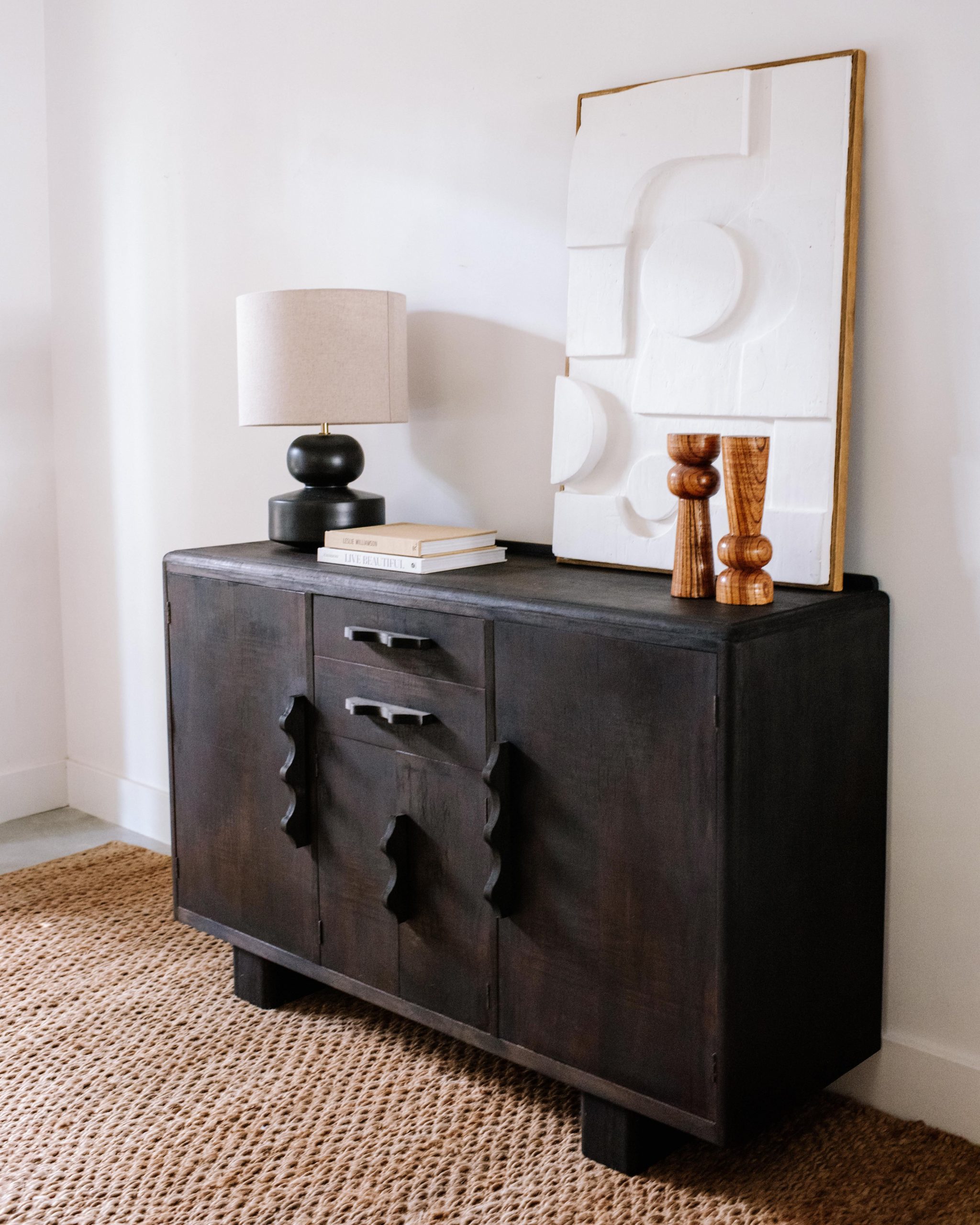 Upcycling A Thrifted Sideboard (Using Black Stain & Wavy Handles)
